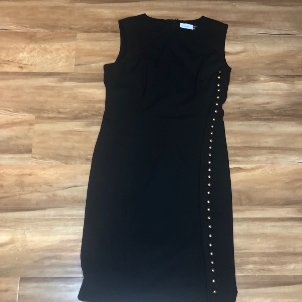 Powerful A line dress with Gold buttons